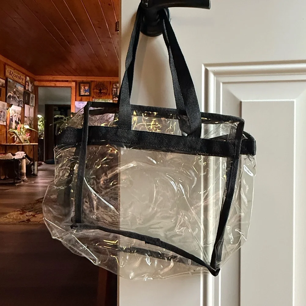 Clear Crossbody Bag with Black Strap - Picture 3 of 3